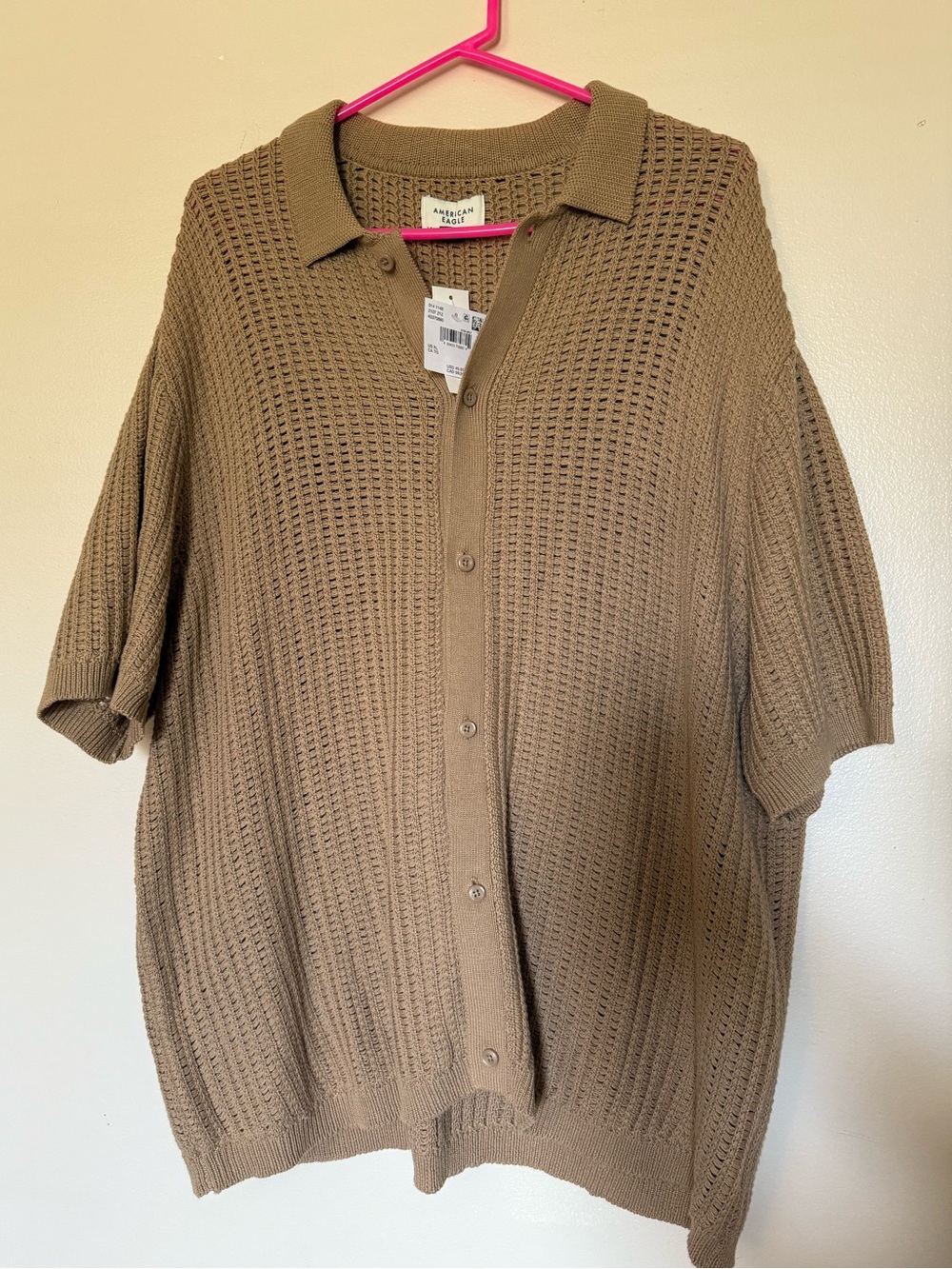 AE Weekend Button-Up Sweater Polo Shirt, xl, Men